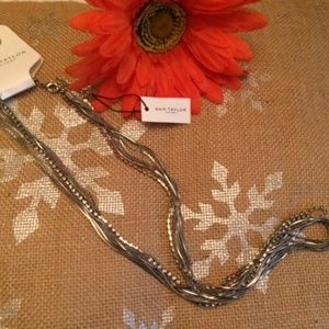 NWT Ann Taylor Multi Strand Silver-tone Necklace